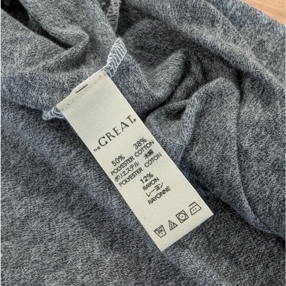 The Great. T-Shirt Dress Womens 3/L Heather Grey Short Sleeve Relaxed Midi/Maxi - Picture 6 of 12